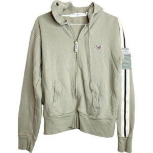 Tommy Hilfiger Vintage Y2K Green Full-Zip Hoodie Jacket Long Sleeve Size Medium